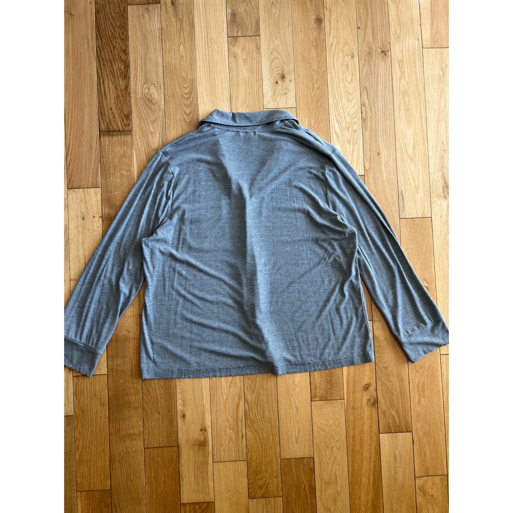 SKIMS Soft Lounge Sleep Shirt Heather Gray Long Sleeve Button Up Ribbed Size XL - Picture 8 of 8